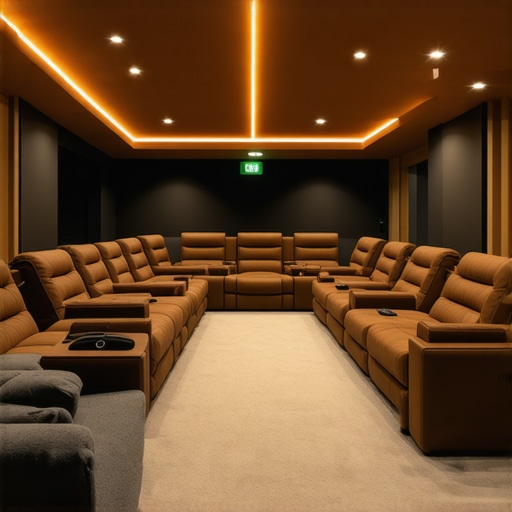 Advanced modular loveseats with built-in recliners and cup holders in a modern home theater