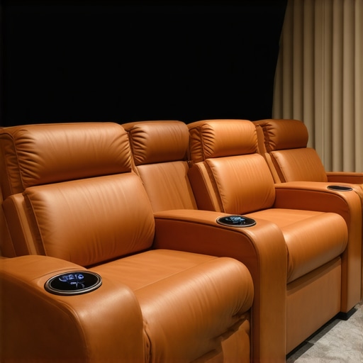 Luxury home theater chair with integrated smart technology and eco-friendly materials