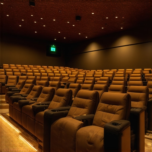 Contemporary home theater with advanced recliner seats and smart lighting
