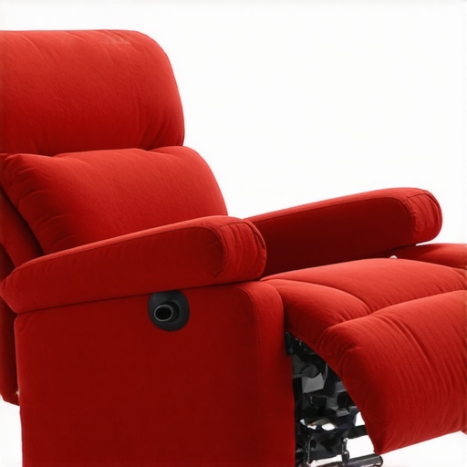 Modern recliner with smart controls and ergonomic features in a stylish home theater
