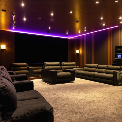 Stylish modular home theater seats with built-in tech features in a modern entertainment room.