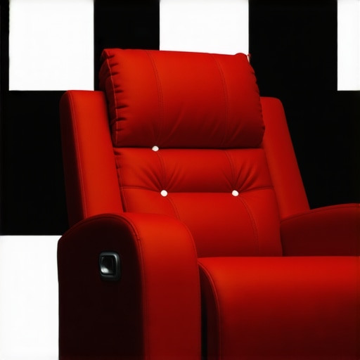 Futuristic home theater recliner with integrated smart technology and eco-friendly upholstery