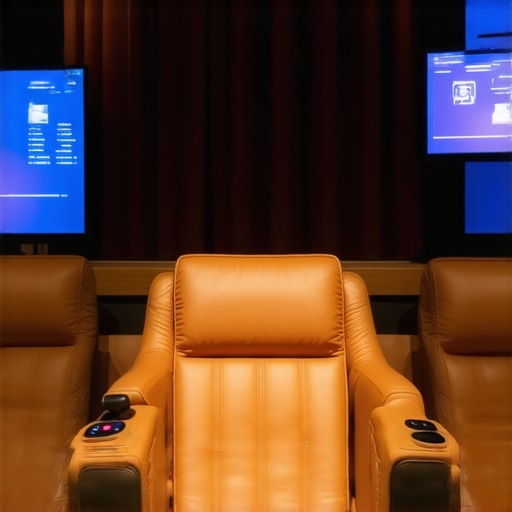 High-tech home theater seat featuring augmented reality and vibration feedback in a modern setting