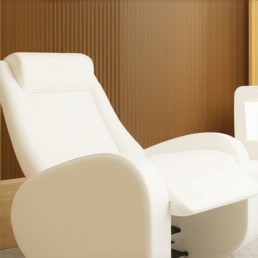 Futuristic home theater recliner with sensors and sustainable fabrics