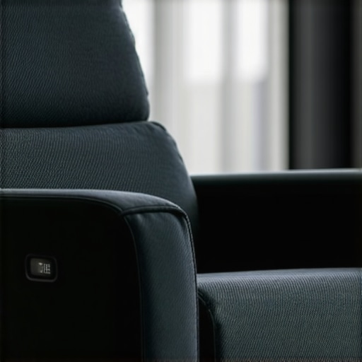 Close-up of advanced stain-resistant fabric on a modern smart recliner