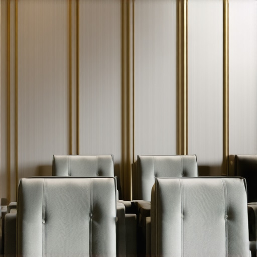 Luxury theater seat with sound-absorbing fabric and ergonomic design