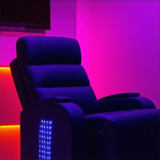 Luxury home theater recliner with integrated smart features and modern materials
