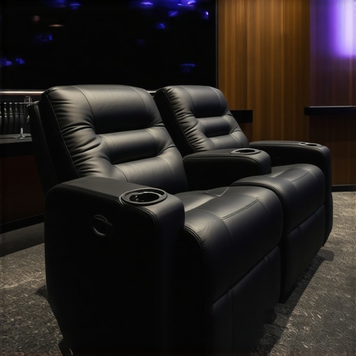 Elegant home theater recliner with advanced features and sustainable design elements.