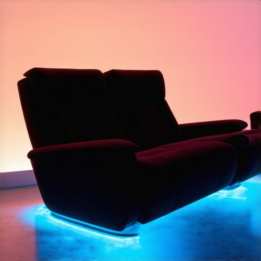 A modern recliner with embedded biometric sensors and interactive control panel, designed for personalized comfort