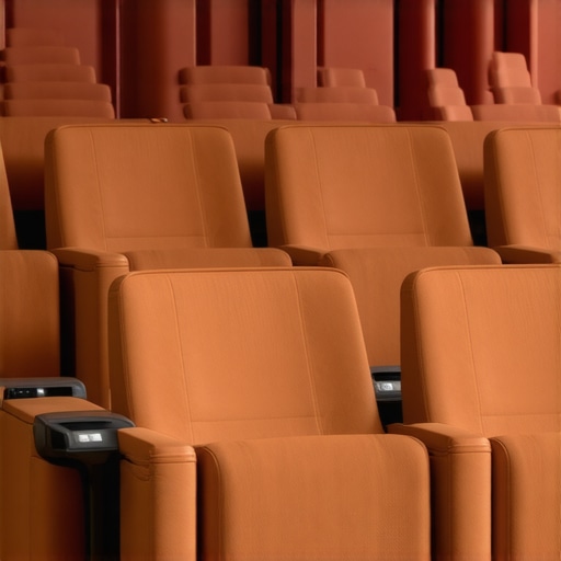 Futuristic home theater seats with ergonomic and sustainable design features