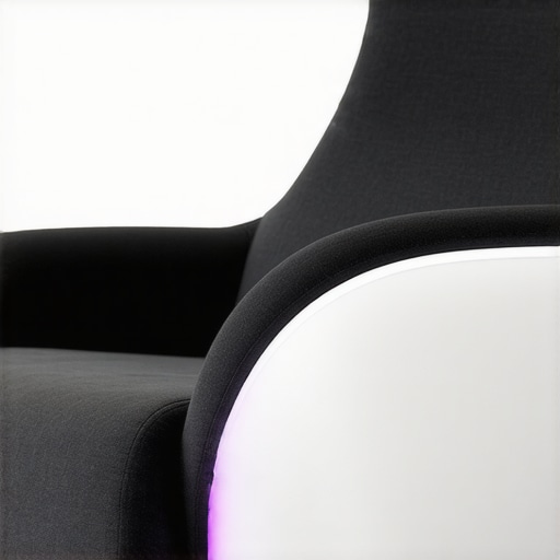Modern home theater seat showcasing adaptive surface textures and embedded controls