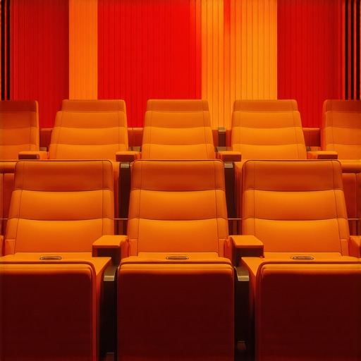 A modern home theater chair with integrated digital controls, adaptive padding, and eco-friendly fabric.