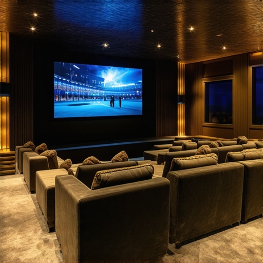 Contemporary home theater interior showcasing advanced seating and lighting technologies