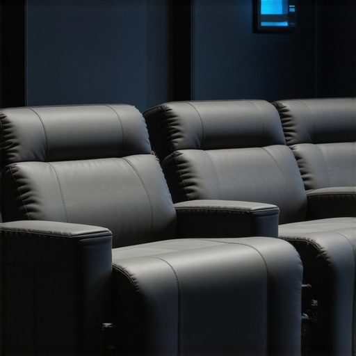 Modern compact theater seats demonstrating space-saving recline mechanisms with eco-friendly upholstery