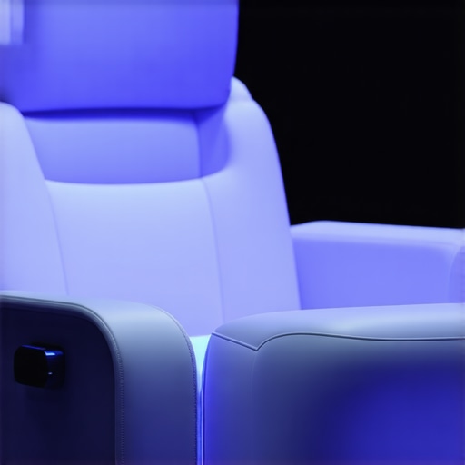 Futuristic smart recliner with integrated sensors and ambient lighting for enhanced comfort