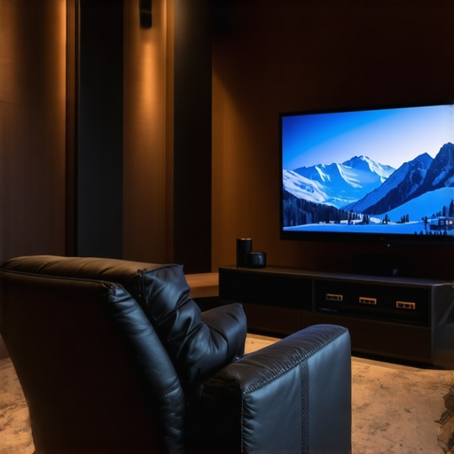 Futuristic home theater recliner with embedded sensors and dynamic adjustments