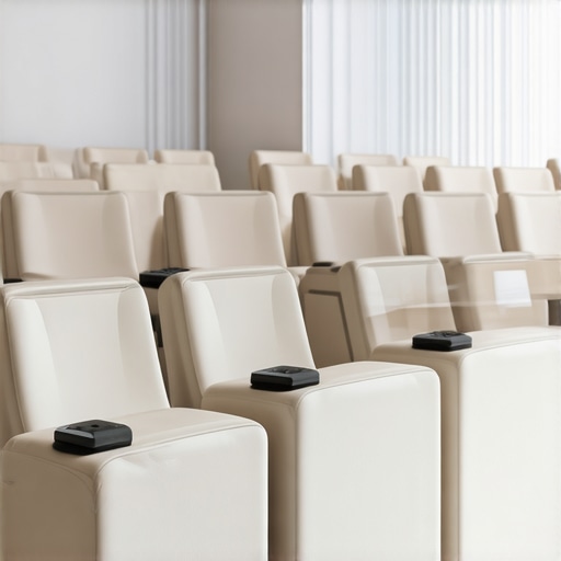 Futuristic media room with modular theater seats and climate control systems