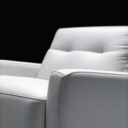 A luxurious, contemporary home theater recliner equipped with smart sensors and plush upholstery, highlighting advanced technology and design.