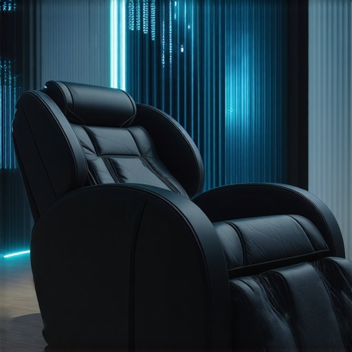 A high-tech home theater recliner featuring embedded biosensors and adaptive comfort technology.