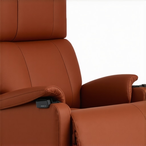 Futuristic recliner equipped with sensors for silent operation and diagnostics.