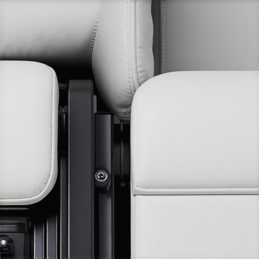 Close-up of a recliner joint featuring integrated sensors showing advanced durability technology