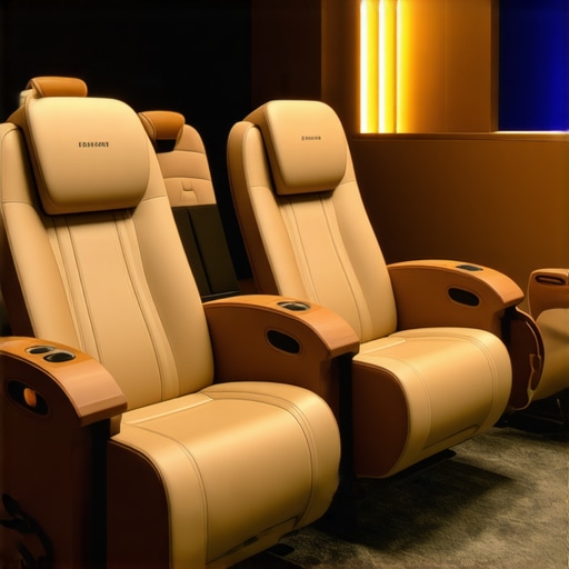 Modern home theater seat with biometric sensors and sleek control panel