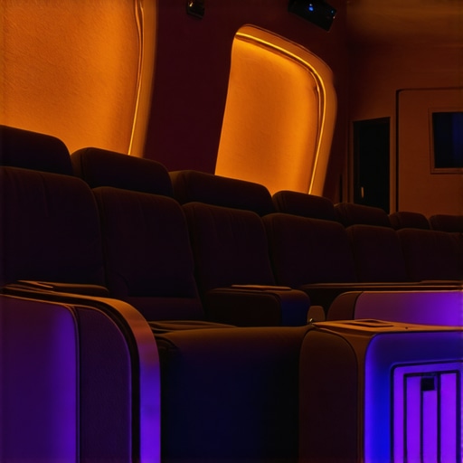 Modern home theater with customizable recliners and smart features