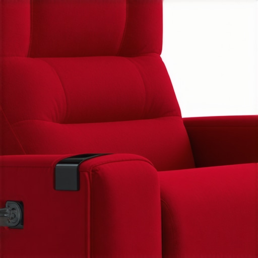 Recliner seat integrated with smart control panel and wireless charging pad in a contemporary media room