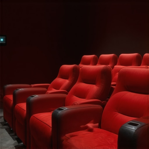 High-tech, customizable home theater chairs with smart features and sleek design in a contemporary media room.