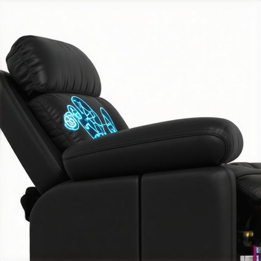 Diagram showing electrical system components and diagnostic sensors in a high-tech recliner