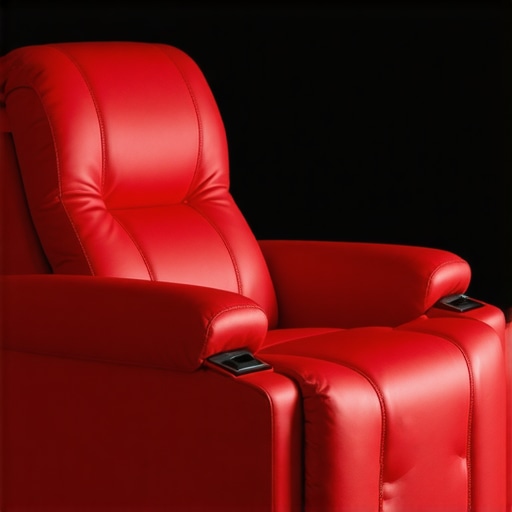 A modern smart recliner equipped with sensors and controls in a stylish home theater setting