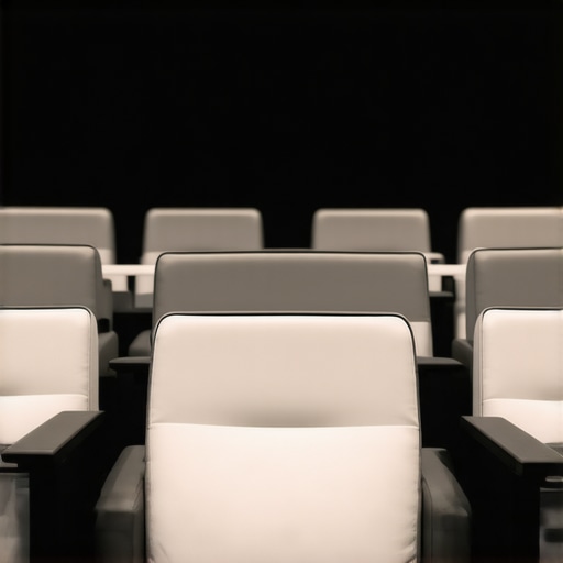 Futuristic home theater seat showcasing embedded acoustic and supportive features