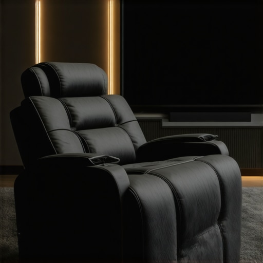 Elegant recliner chair with built-in tech features in a modern media room.