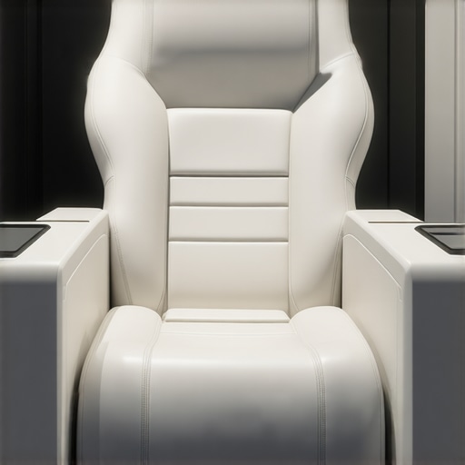A modern home theater chair featuring biometric sensors and climate control technology.